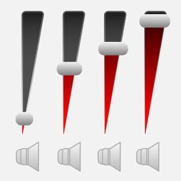 Vetical colume control UI elements. Adjust opacity mask to set level Illustrazione stock