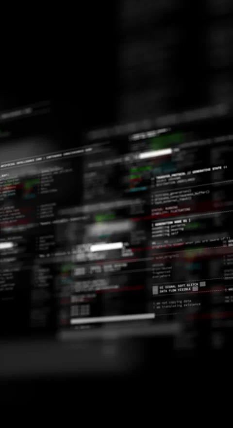 Vetical video Ai Code scrolling text futuristic concept Stock Footage 339259915