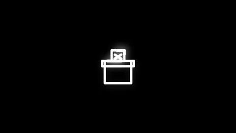 Veto Voting Line Icon Animation Loop Black Background Video stock 342209662