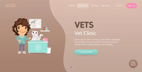Vets Website Template Stock Illustration