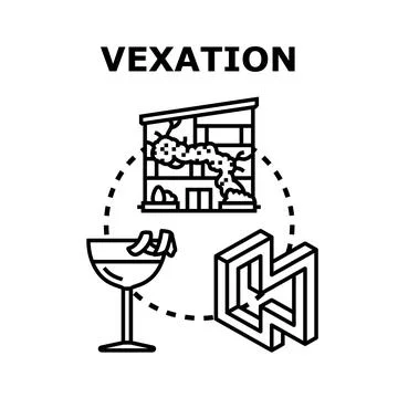 Vexation concept with abstract problems and stress building Stock Illustration