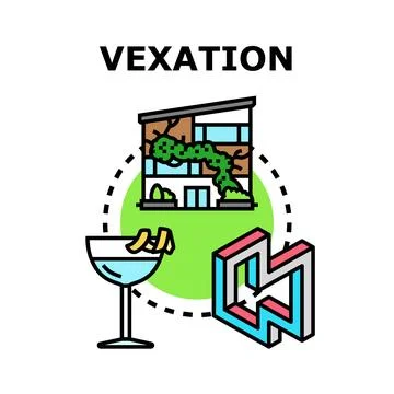 Vexation concept with abstract problems and stress building Stock Illustration