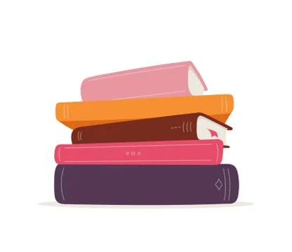 Vextor stack of books isolated on white background. Colorful illustration Illustrazione stock