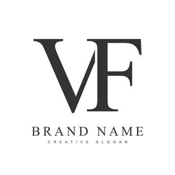 VF trendy logotype template. Initial letter v and f classic font style. Cre.. Stock Illustration