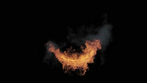 VFX Animation of fire green background, fire under can. Video stock 132975034