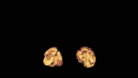 VFX Animation of Lungs filled Fire and Smoke, isolated on green background. Stock Footage 134681314