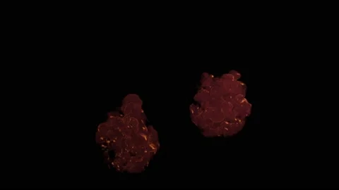 VFX Animation of Lungs filled Fire and Smoke, isolated on green background. Stock Footage 134863140