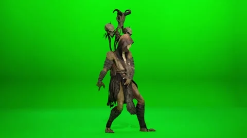 VFX Armed Orc Warrior Dance Asset Stock Footage 319641924