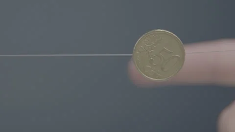 VFX Base: Flipping coin - Closeup in Slowmo | Arri Amira footage 스톡 동영상 278412290
