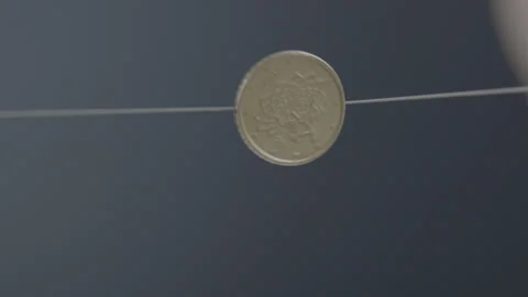 VFX Base: Flipping coin - Closeup in Slowmo | Arri Amira footage 스톡 동영상 278418406