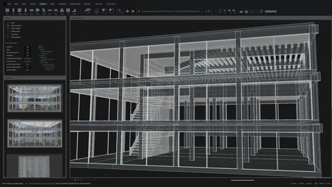 VFX CAD Software Building Mockup Design Stock Footage 326461250