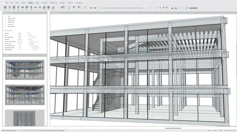 VFX CAD Software Building Mockup Design Stock Footage 326461265