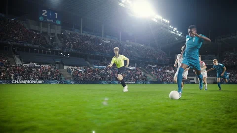 VFX Cinematic Soccer Match Stock Footage 222999726