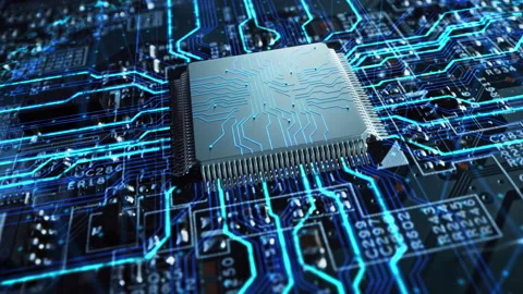 VFX Digitalized MIcrochip Stock Footage 140589744