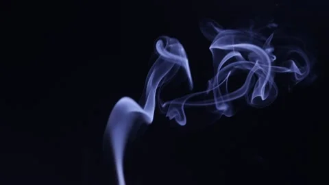 VFX Elements : Bright And Thin White Smoke Rising Up In Slow Motion In Dark Stock Footage 146106705