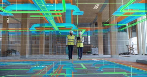 VFX Inside Building Construction Graphics Stock Footage 326460857