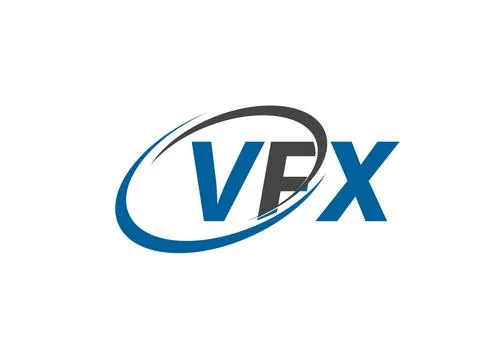 VFX letter creative modern elegant swoosh logo design Stock Illustration