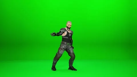 VFX Ready Prosthetic Mercenary Dance Asset Stock Footage 320162163