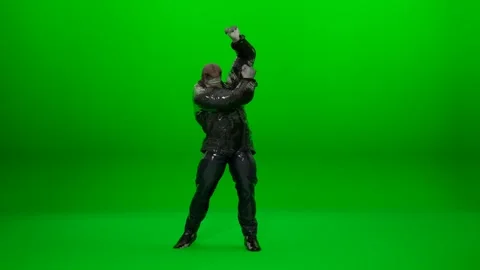 VFX Ready Shark in Jacket Dance Sequence Stock Footage 324553118