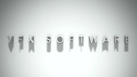 Vfx software 3D title animation white text on a white background Stock Footage 299748360