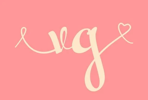 VG initial wedding monogram calligraphy vector illustration. Hand drawn let.. Stock Illustration