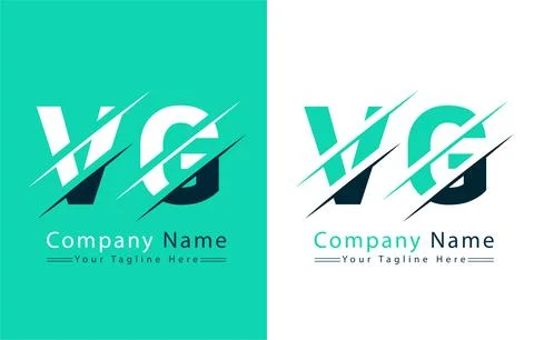 VG Letter Logo Vector Design Template Elements Stock Illustration