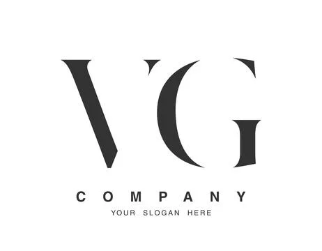VG logo design. Initial letter v and g serif font style. Creative classic c.. Stock Illustration