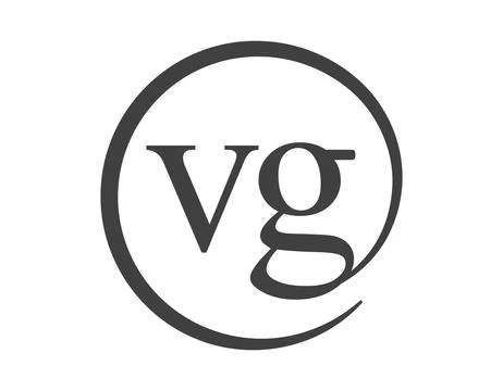 VG logo from two letter with circle shape email sign style. V and G round l.. 스톡 일러스트