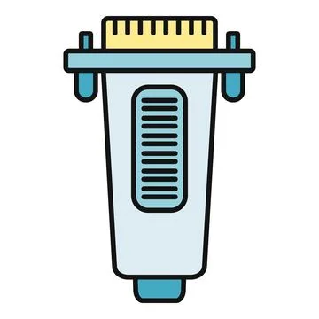 Vga adapter connector displaying video signal technology icon Stock Illustration