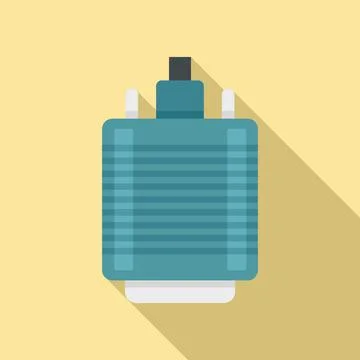 Vga adapter icon, flat style Stock Illustration