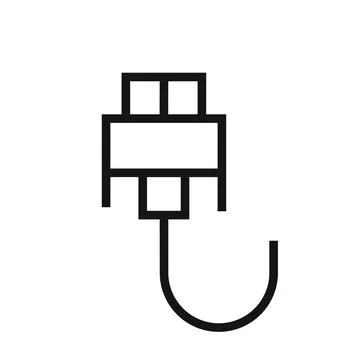 VGA Cable line icon isolated on white background. Black flat thin icon on m.. Stock Illustration