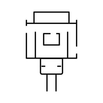 Vga cable plug minimalist outline icon design Stock Illustration