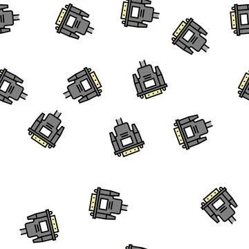 Vga cable vector seamless pattern イラスト素材