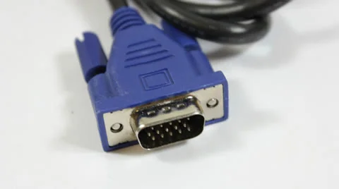 VGA cable white background Video stock 24818623