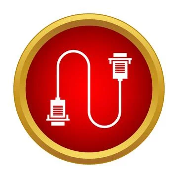Vga computer cable connector icon for display technology Illustrazione stock