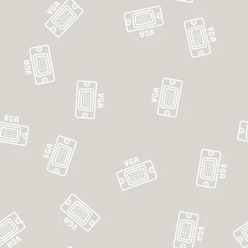 Vga computer port line seamless pattern 스톡 일러스트