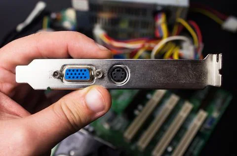 VGA computer video card. Stock Photos