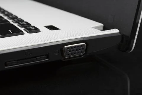 VGA connector on the computer keyboard DE15F 写真素材