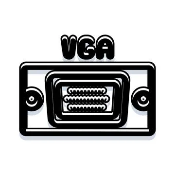 Vga connector computer port technology illustration icon 스톡 일러스트