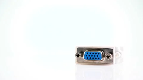 VGA connector rotating on a white background Stock Footage 132382103