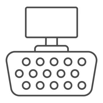 VGA connector thin line icon, monitors and TV concept, Video Graphics Array Illustrazione stock