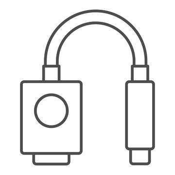 VGA HDMI adapter thin line icon, TV accessories concept, VGA HDMI convector Stock Illustration