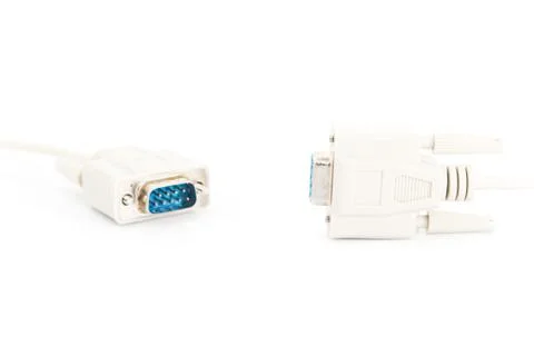 VGA input cable  connector on white background Stock Photos