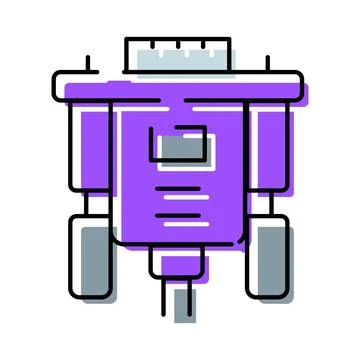 Vga port connector on computer hardware icon 스톡 일러스트