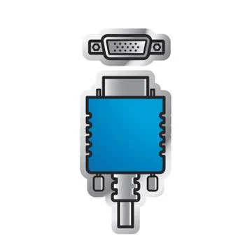 Vga socket &amp; connector Stock Illustration