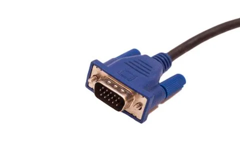 VGA tech pc input cable connector isolated on white background Stock Photos