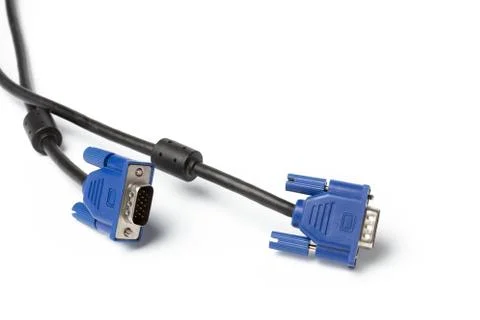 VGA tech pc input cable connector isolated on white background Stock Photos