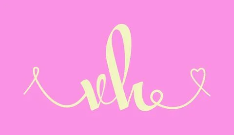 VH initial wedding monogram calligraphy vector illustration. Hand drawn let.. Ilustração Stock