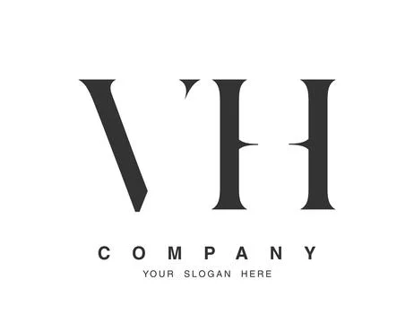 VH logo design. Initial letter v and h serif font style. Creative classic c.. Stock Illustration