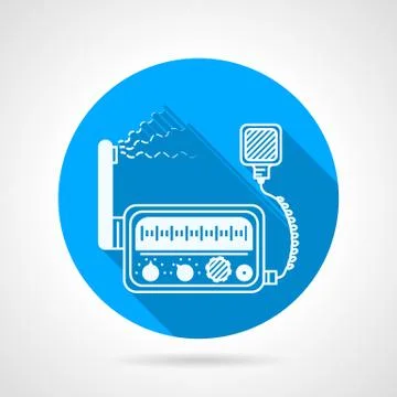 VHF radio station round vector icon Stock Illustration
